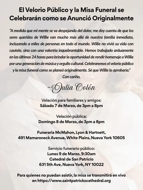 Instagram post by Willie Colón